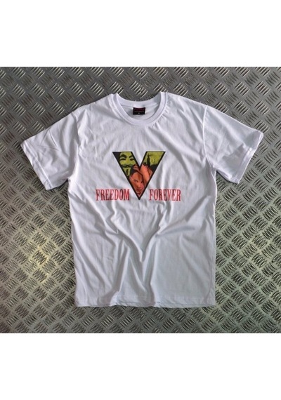 Stoned&Fame V For Vendetta Baskılı Unisex %100 Pamuk Beyaz T-shirt Beyaz