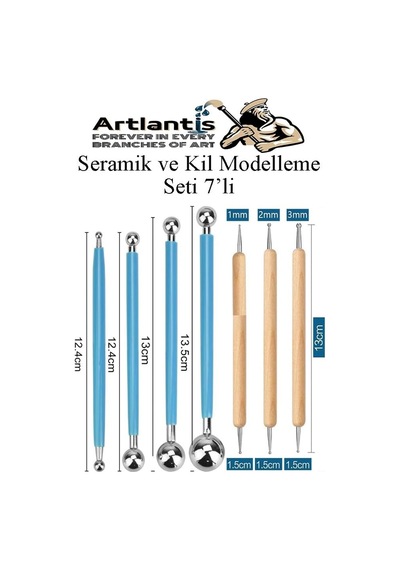 Top Uçlu Seramik Ve Kil Modelleme Seti 7 Li 1 Paket Polimer Kil Şekillendirme Çömlek Oyma Çiçek Marzipan Mandala T