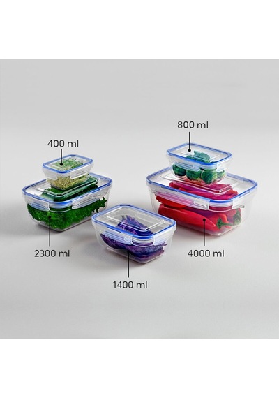 Dünya Dp-30113-102 Dikdörtgen Saklama Kabı 1400 Ml - Contalı Sızdırmaz Şeffaf Beyaz- 12'li Paket