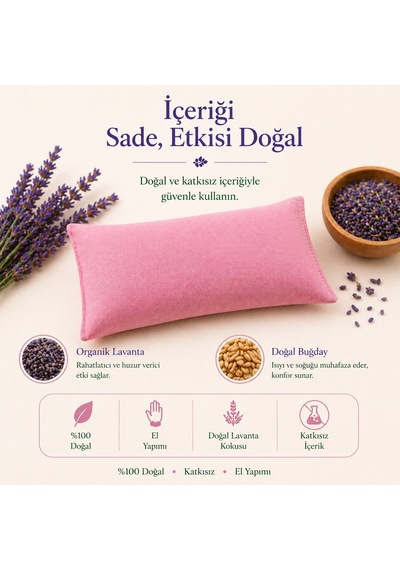 Lavande Çiftlik Lavanta Dolgulu Göz Yastığı Pembe