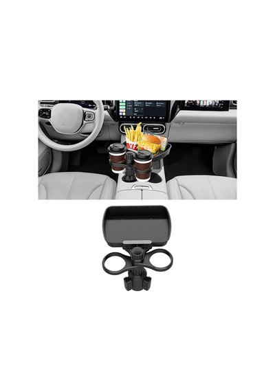 Jng-1048hld Araç İçi Çok Amaçlı Tepsi Masası, Araç Bardak Tutucu, İçecek Tutucu, Masa, Akıllı Telefon Standı, Araç İçi Yemek Rafı Parfümlü Siyah