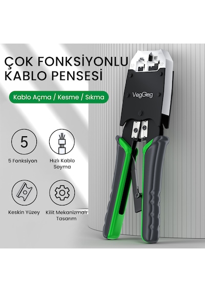 Veggieg Rj45 Rj11 Rj12 Jack Çakma Pensesi 6p/8p Ağ Ve Telefon Kablosu Jak Kesme Soyma Sıkma Aleti Veggieg Rj45 Rj11 Rj12 Jack Çakma Pensesi 6p/8p Ağ Ve Telefon Kablosu Jak Kesme Soyma Sıkma Aleti