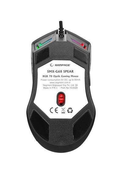 Smx-g68 Spear 7200 Dpı Rgb Ledli 7d Makrolu Siyah Drag Clik Gaming Oyu