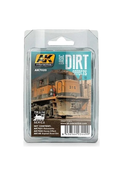 3x35 Ml. Trenler İçin Kir Efektleri Maket Boyası Seti, Ak Interactive 7020 Standart