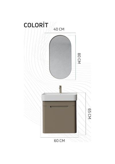 Creavit Colorit Kapaklı Lavabo Dolabı 60 Cm Cappuccino Capuccino