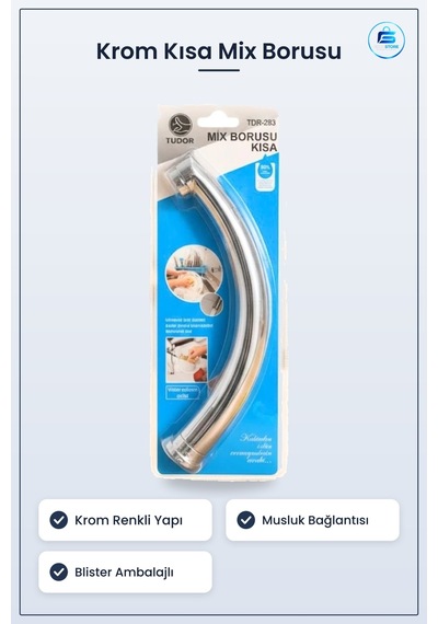 Kısa Mix Borusu Banyo Tesisatı Musluk Armatür Bağlantı Parçası Kr