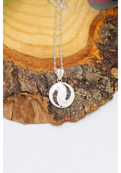 Ying Yang Model Telkari 925 Ayar Gümüş Kolye 201022138