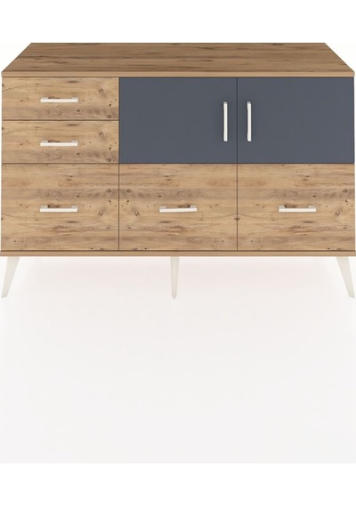 Hyperion Konsol 2 Raflı 5 Çekmeceli 2 Kapaklı 132x44x83 Çam-antrasit/çam Antrasit/çam Hyperion Konsol 2 Raflı 5 Çekmeceli 2 Kapaklı 132x44x83 Çam-antrasit/çam Antrasit/çam