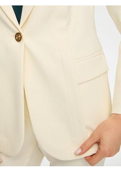 Faik Sönmez Gold Düğmeli Şık Blazer Ceket S26ckt018 Us26ckt01873 Ekru