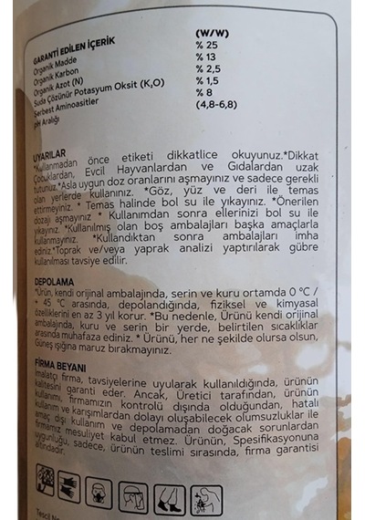 Aquatech Aa 20 Lt -aminoasit İçerikli Sıvı Organik Gübre 20 L