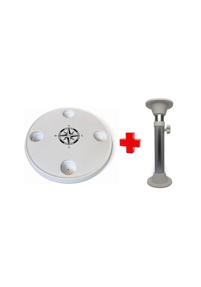 Sealux Marine Yuvarlak Masa Tablası 59cm Ve Sealux Masa Ayağı Set