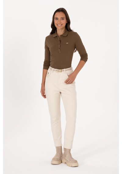 U.S. Polo Assn. Kadın Haki Basic Polo Yaka Sweatshırt 50313593-VR027