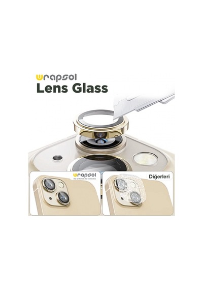Apple Uyumlu iPhone 15 Plus Sarı Kamera Lens Koruyucu Kolay Uygulama Aparatlı
