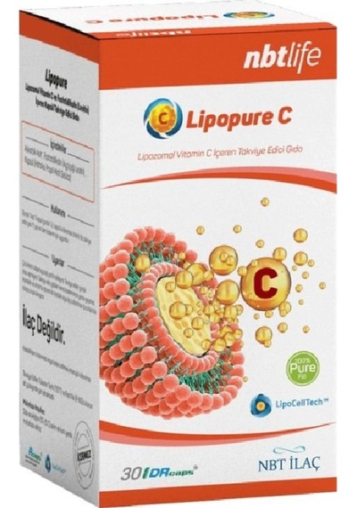 Nbtlife Lipopure C Liposomal Vitamin C, Fosfatidilkolin 30 Kapsül