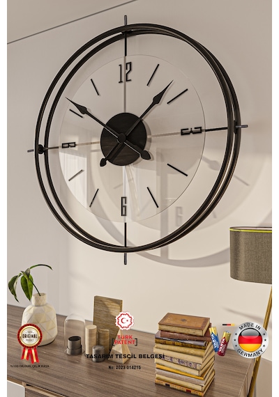 MetaQuartz Aksesuar Xxl 65 65 Siyah Deluxe Şeffaf Cam Iskandinav Modern Dekoratif Siyah