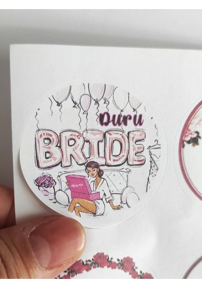 48 Adet 4 Cm Kişiye Özel Bekarlığa Veda Baskılı Mat Etiket Sticker 1