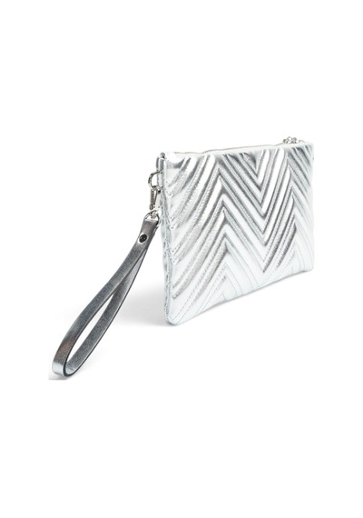 Silver Polo Gümüş - Gümüş Kapitone V Kadın Portföy Ve Clutch El Çantası Sp1250