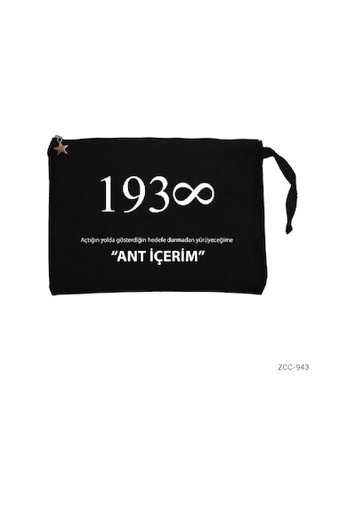 Zepplin Giyim Atatürk 1938 - Ant Içerim Siyah Clutch Astarlı Cüzdan