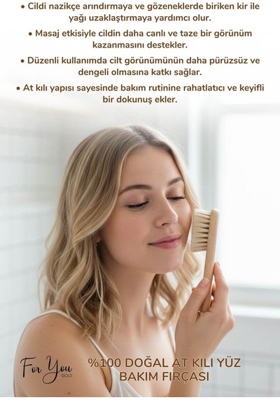 Yaşlanma Ve Kırışıklık Karşıtı Doğal At Kılı Yüz Fırçası