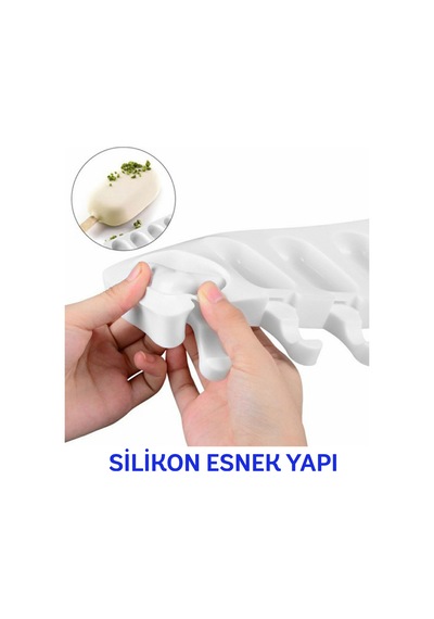 Magnum Dondurma Kalıbı Ve 54 Adet Ahşap Çubuk -4'lü Büyük Boy Pratik Magnum Silikon Dondurma Kalıbı Diğer