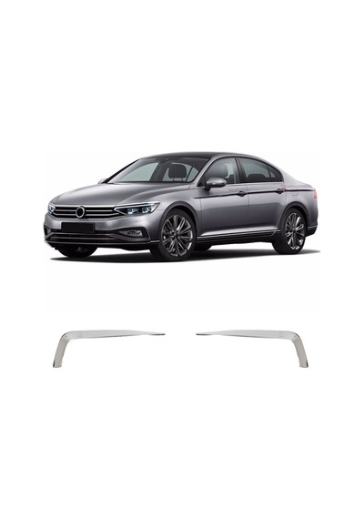Volkswagen Passat B8.5 Uyumlu 2019 ve Üzeri Krom Ön Sis Çerçevesi 2 Parça Paslanmaz Çelik