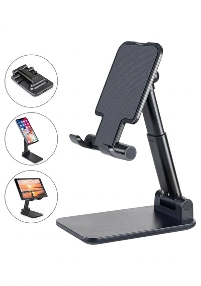Ayarlanabilir Katlanabilir Masaüstü Telefon Ve Tablet Standı - Kaydırmaz Tabanlı Masa Üstü Tutucu