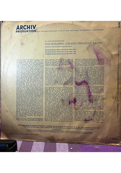 J.s. Bach Brandenburg Concertos No. 2, 3 & 5 Lp