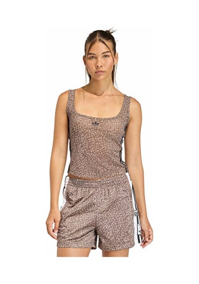 Adidas Aop Tank Top Kadın Günlük Crop Üst Kd8822 Kahverengi Kahverengi