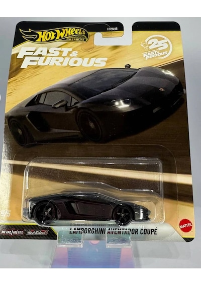 Hot Wheels Premium Fast & Furious Lamborghini Aventador Coupe 1/64 Model Araba Siyah