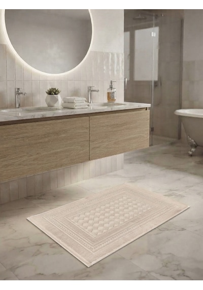 Gonca %100 Pamuk 1 Adet Lüx Banyo Paspası Ayak Havlusu 50 X 70 Bej