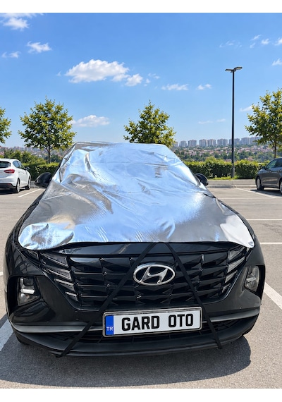 Gard Oto Yarım Oto Branda Su Geçirmez Güneş Koruyucu Araç Brandası Parlak Gri