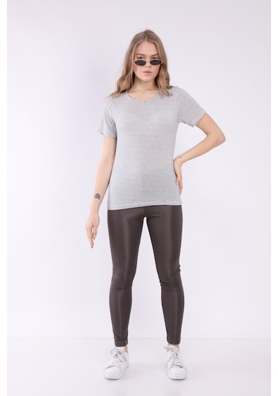 Neslice Kadın Basic Yaka Kısa Kol T-Shirt