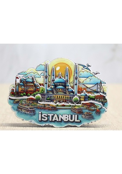 Ahşap İstanbul Temalı Magnet 62187970