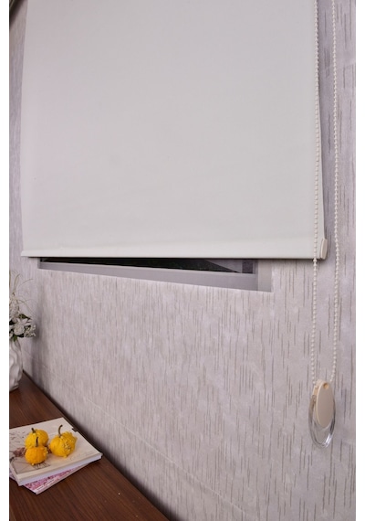 Krem Karartma Düz Etek Dilimsiz Krem Blackout Zebra Stor Güneşlik Perde 100 X 200