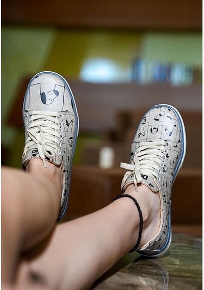 Kadın Vegan Deri Çok Renkli Sneakers - I Woof You Tasarım