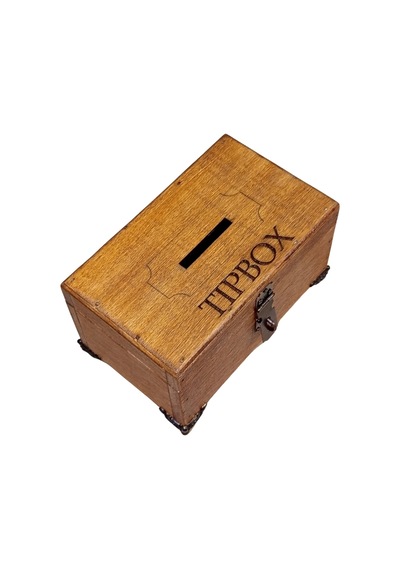 Mini Ahşap Bahşiş Kutusu Tip Box 15x10x10 Cm Kahverengi