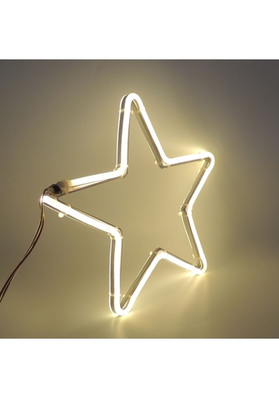 Neon Işıklı Yıldız Yılbaşı Süsü 220v Gün Işığı 28 Cm
