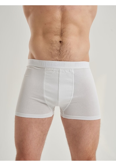 Mercan Erkek Beyaz Boxer Pamuklu Likralı Esnek Rahat Kesim