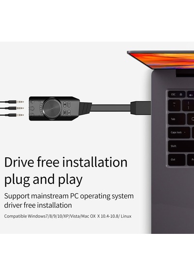 Lexroo A4677 Usb 2.0 Ses Kartı 7.1 Kanallı Pc Ve Laptop Için Pubg Oyun Harici Ses Kartı