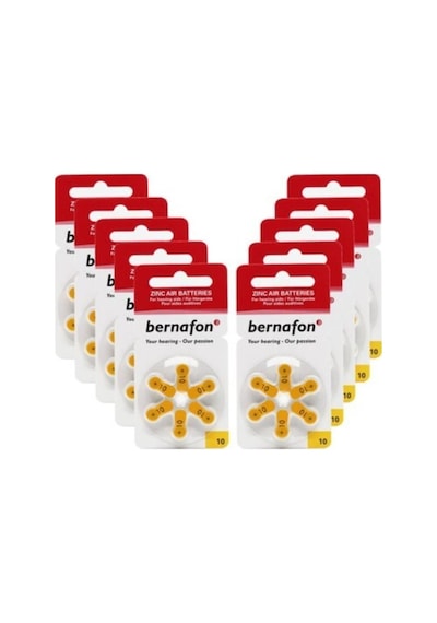 Bernafon İşitme Cihaz Pili No:10 10x6=60 adet -Varta Ürünü