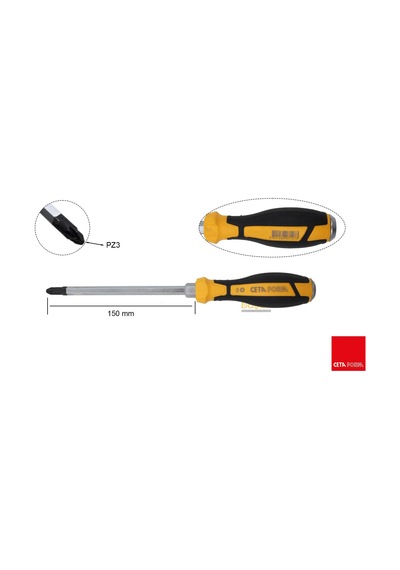 Ceta Form Pz3x150 Mm Yıldız Uçlu Çekiçlenebilir Darbeli Tornavida F17c-003-150