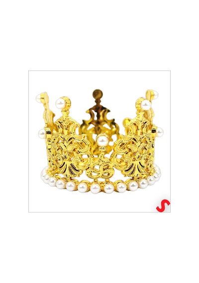 İncili Plastik, Pasta Süsleme Tacı 8 Cm X 5 Cm - Altın