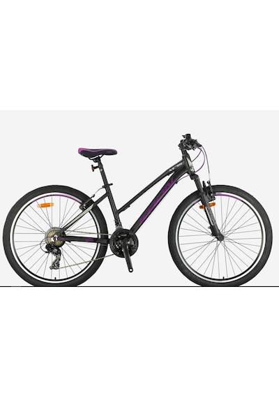 Kron Xc 75 Lady 26" Jant 14 Kadro 21 Vites V Fren Bayan Dağ Bisikleti Mat Siyah Mor Bej Siyah-mor