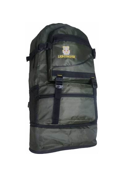 LIGHTINGHM 60 Litre Haki Dağcı Seyahat Kamp Outdoor Sırt Çantası Haki