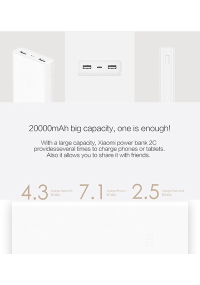 Xiaomi Mi 20.000 Mah 2c Hızlı Şarj Powerbank