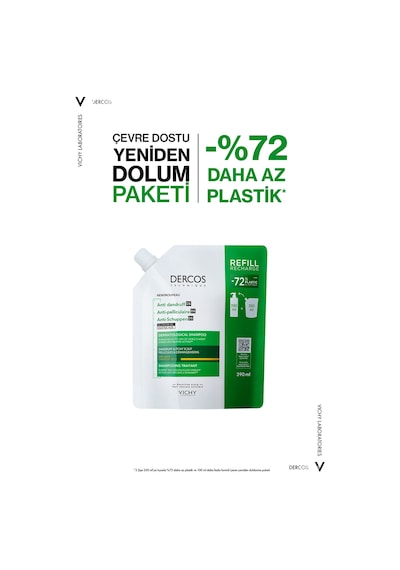 Dercos Kuru Saçlar İçin Kepek Karşıtı Saç Bakım Şampuanı, Yeniden Dolum Paketi 390 Ml Kuru