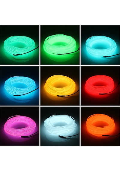 RGB Araç Içi Atmosfer Ambiyans İp Neon Torpido Led 5 Metre USB Gi