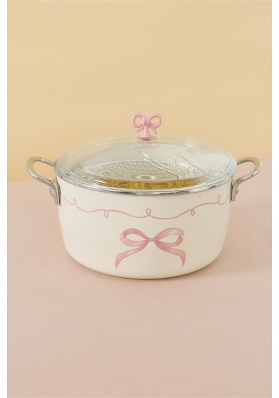 Rebel Bow Emaye Kızartma Tenceresi 22cm Fildişi