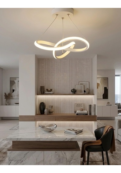Lzy Avize Store Modern Led Avize, Beyaz, Sarkıt Tasarım, Salon, Mutfak Ve Antre İçin Şık Aydınlatma Diğer