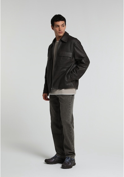 Colin's Colins Regular Fit Shirt Neck Fermuarlı Astarlı Erkek Kahverengi Mont Pu Cl1082377 Q1.v1 Dbr